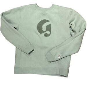 Glossier Women’s Small Sage Green Sweatshirt Cotton Poly Blend Boston Exclusive